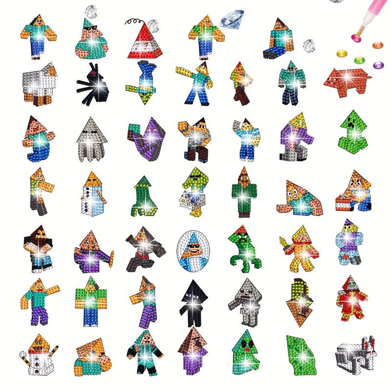 Cute Cartoon Characters Theme Diamond Painting Kits For Kids - Temu